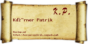 Körner Patrik névjegykártya