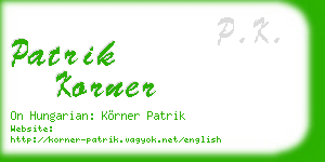 patrik korner business card