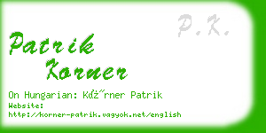 patrik korner business card